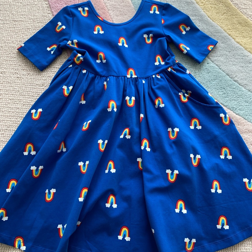 Hanna Andersson Girls Rainbow Swing Dress